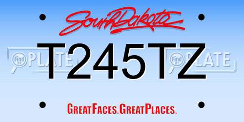 T245TZ South Dakota License Plate