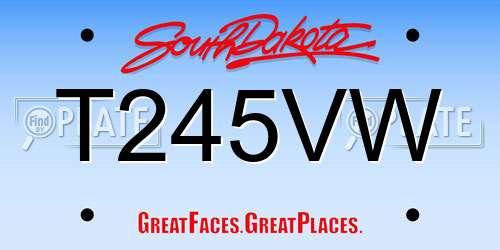 T245VW South Dakota License Plate