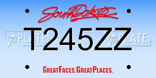 T245ZZ South Dakota License Plate