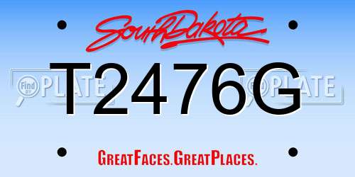 T2476G South Dakota License Plate