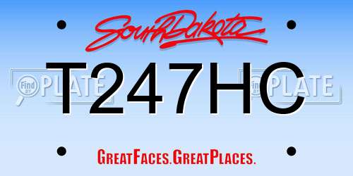 T247HC South Dakota License Plate