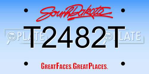 T2482T South Dakota License Plate