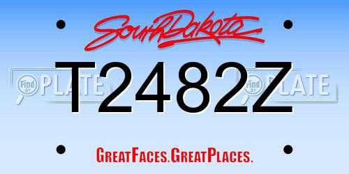 T2482Z South Dakota License Plate