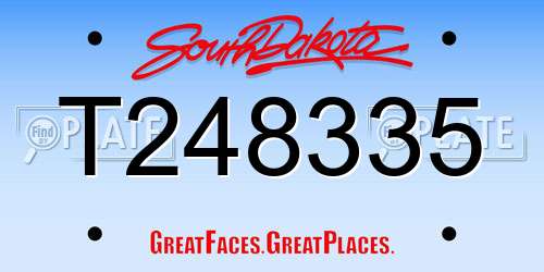 T248335 South Dakota License Plate
