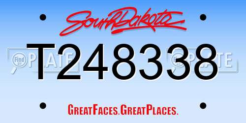 T248338 South Dakota License Plate
