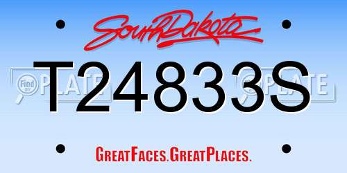 T24833S South Dakota License Plate