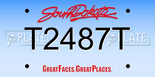 T2487T South Dakota License Plate