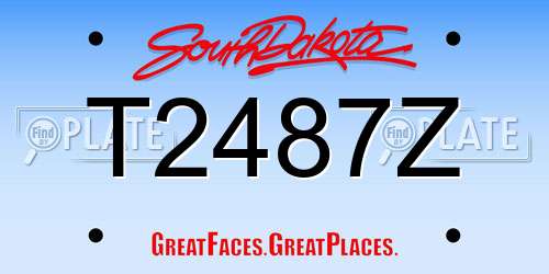 T2487Z South Dakota License Plate