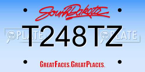 T248TZ South Dakota License Plate