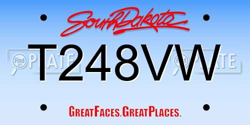 T248VW South Dakota License Plate