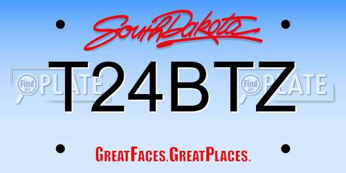 T24BTZ South Dakota License Plate