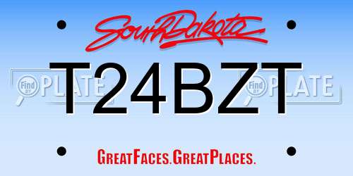 T24BZT South Dakota License Plate