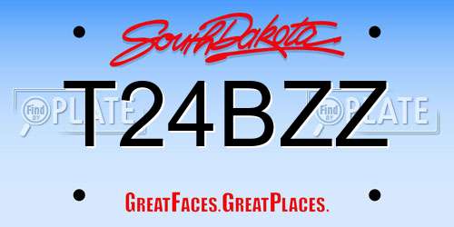 T24BZZ South Dakota License Plate