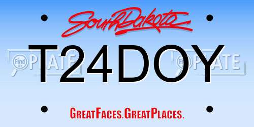 T24DOY South Dakota License Plate