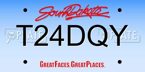 T24DQY South Dakota License Plate