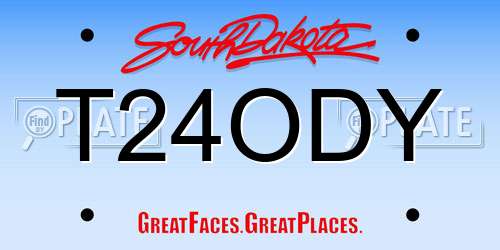 T24ODY South Dakota License Plate