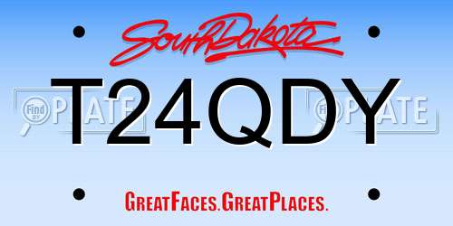 T24QDY South Dakota License Plate