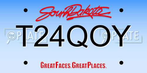 T24QOY South Dakota License Plate
