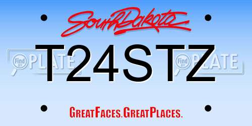 T24STZ South Dakota License Plate