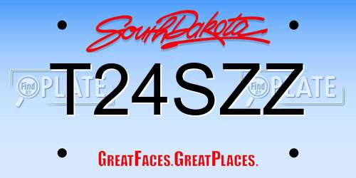 T24SZZ South Dakota License Plate