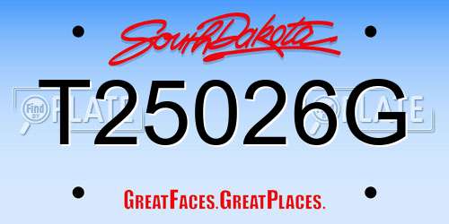 T25026G South Dakota License Plate