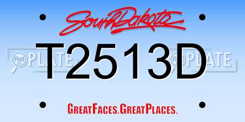 T2513D South Dakota License Plate