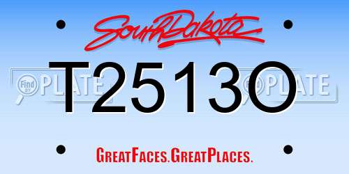 T2513O South Dakota License Plate