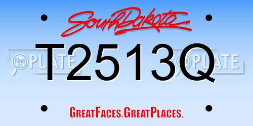 T2513Q South Dakota License Plate