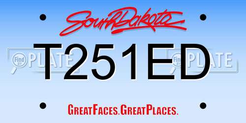 T251ED South Dakota License Plate