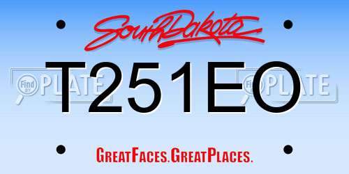 T251EO South Dakota License Plate