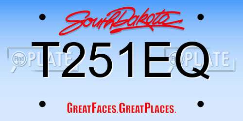 T251EQ South Dakota License Plate