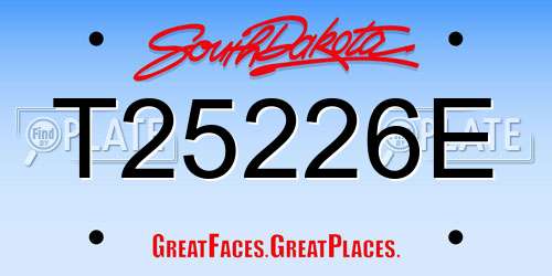 T25226E South Dakota License Plate