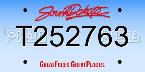 T252763 South Dakota License Plate