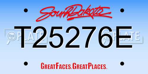 T25276E South Dakota License Plate