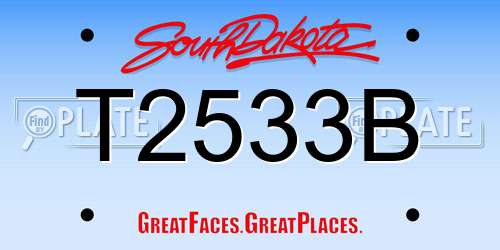 T2533B South Dakota License Plate
