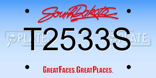 T2533S South Dakota License Plate
