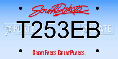 T253EB South Dakota License Plate