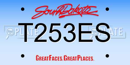 T253ES South Dakota License Plate