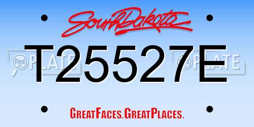 T25527E South Dakota License Plate