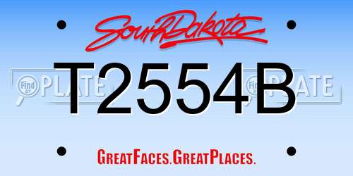 T2554B South Dakota License Plate