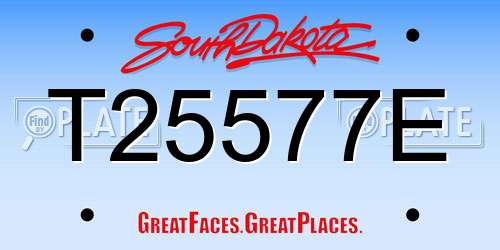 T25577E South Dakota License Plate