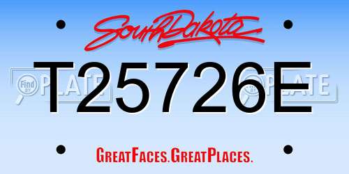 T25726E South Dakota License Plate
