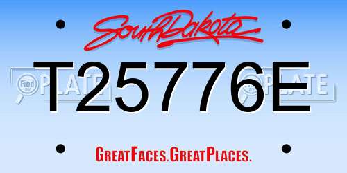 T25776E South Dakota License Plate