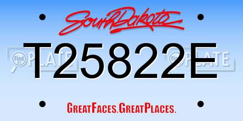 T25822E South Dakota License Plate