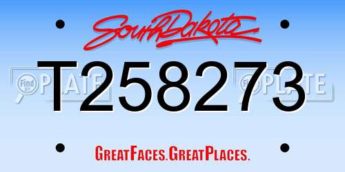 T258273 South Dakota License Plate