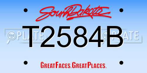 T2584B South Dakota License Plate