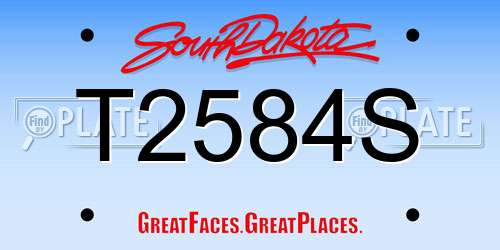 T2584S South Dakota License Plate