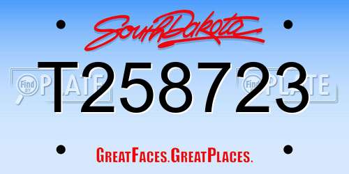 T258723 South Dakota License Plate
