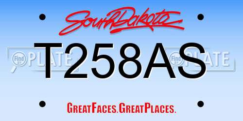 T258AS South Dakota License Plate