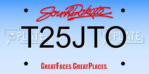 T25JTO South Dakota License Plate